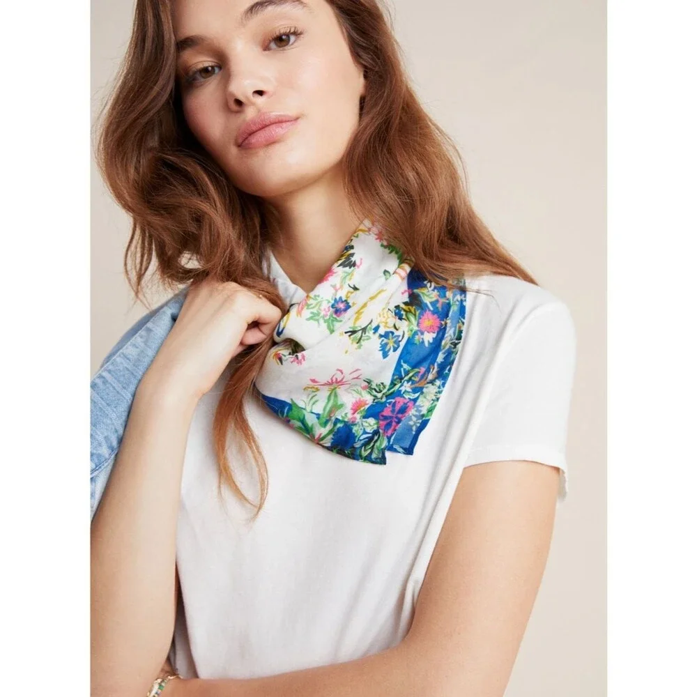Anthropologie Buttercup Bandana Floral Scarf Hair Kerchief Bag Scarf